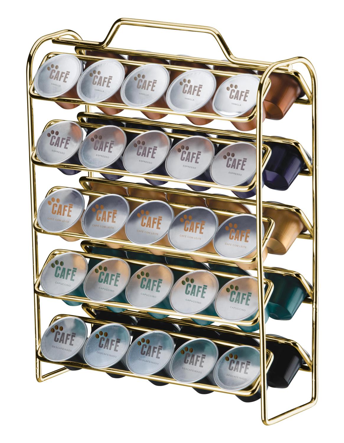 Organizador Porta Cápsulas de Café Nespresso Dourado