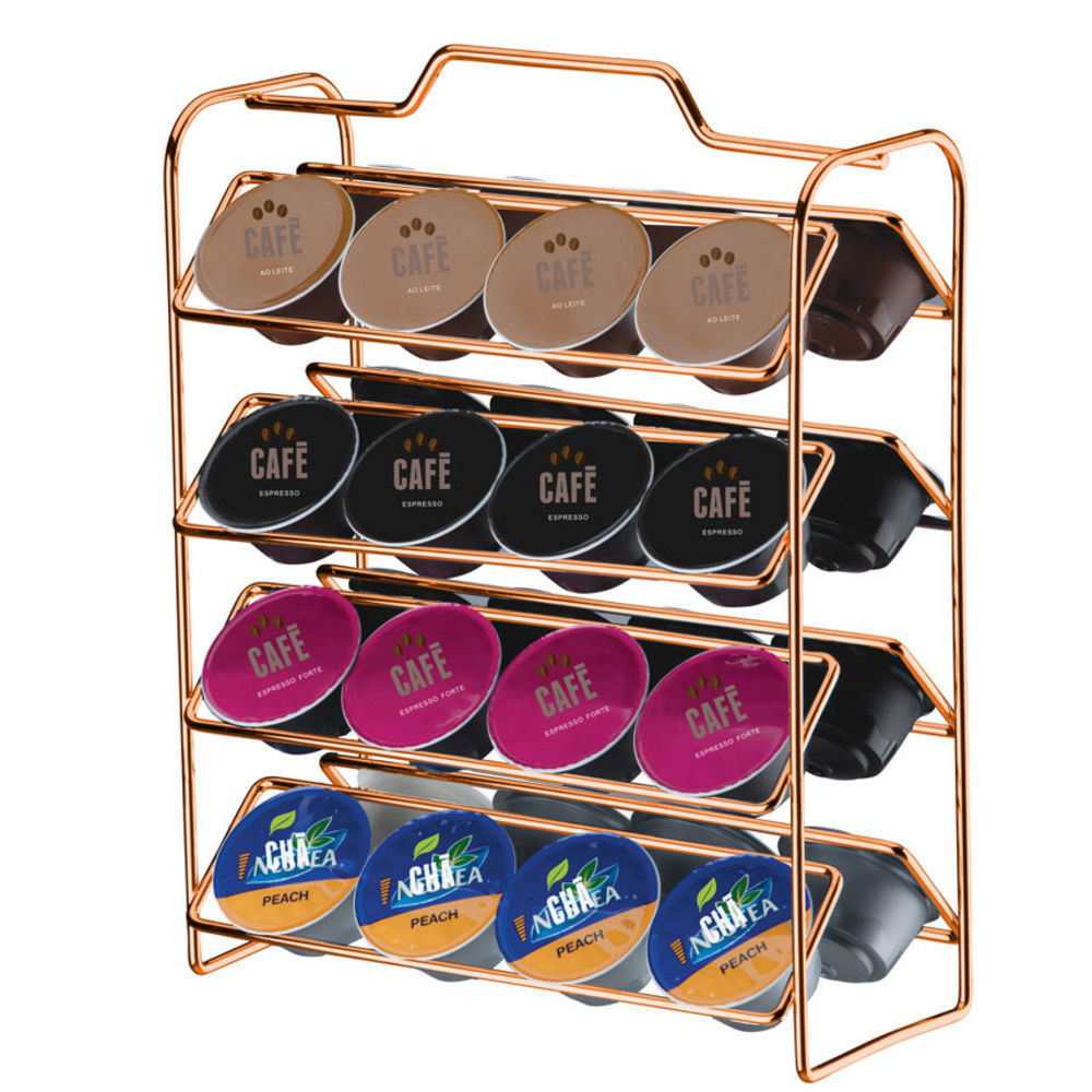Organizador Porta Cápsulas de Café Dolce Gusto Rose Gold