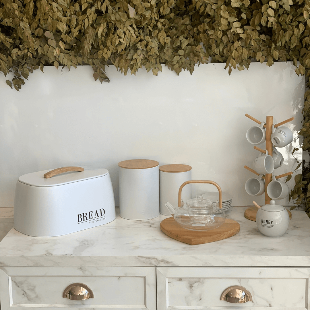 Lata Porta Mantimentos Para Biscoitos Canister Branco