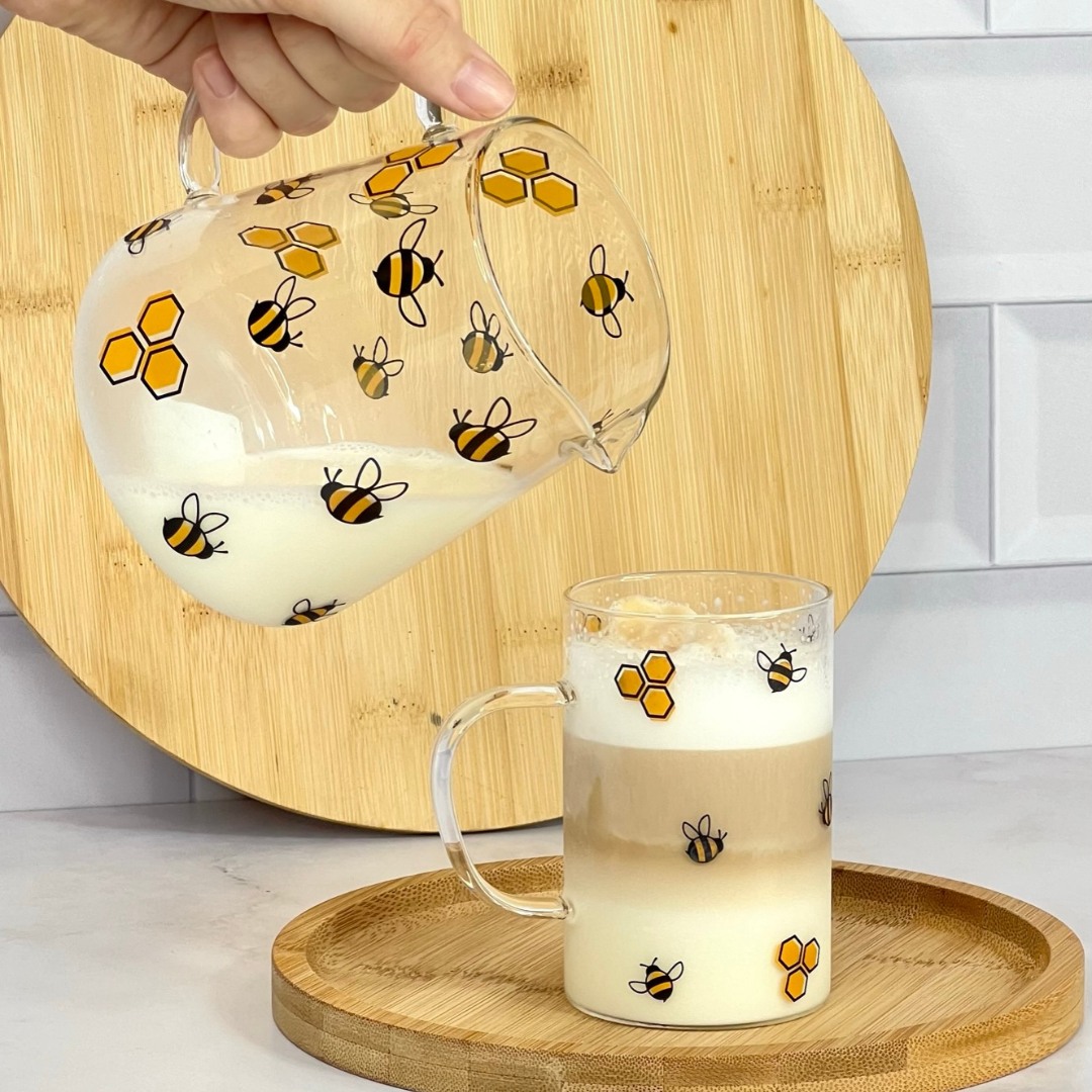 Chaleira Abelha Bee em Vidro Borossilicato com Filtro de Aço 750ml