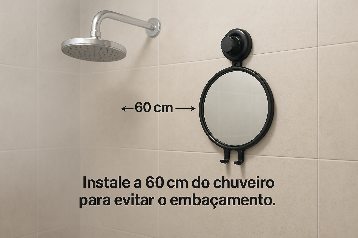 Espelho Antiembaçante Natural com Ventosa