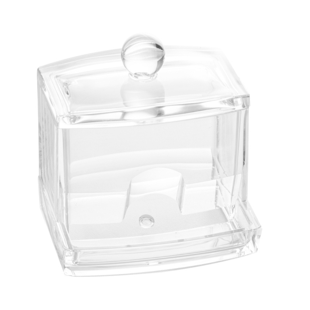 Porta Algodão e Cotonete de Acrilíco Quadrado 9,5cm
