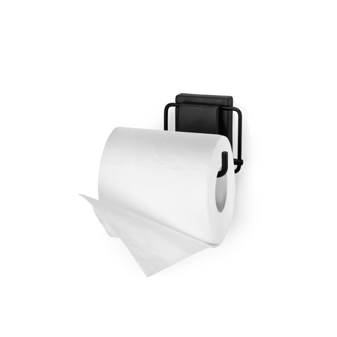 Porta Papel Higiênico Fixação Ventosa Preto