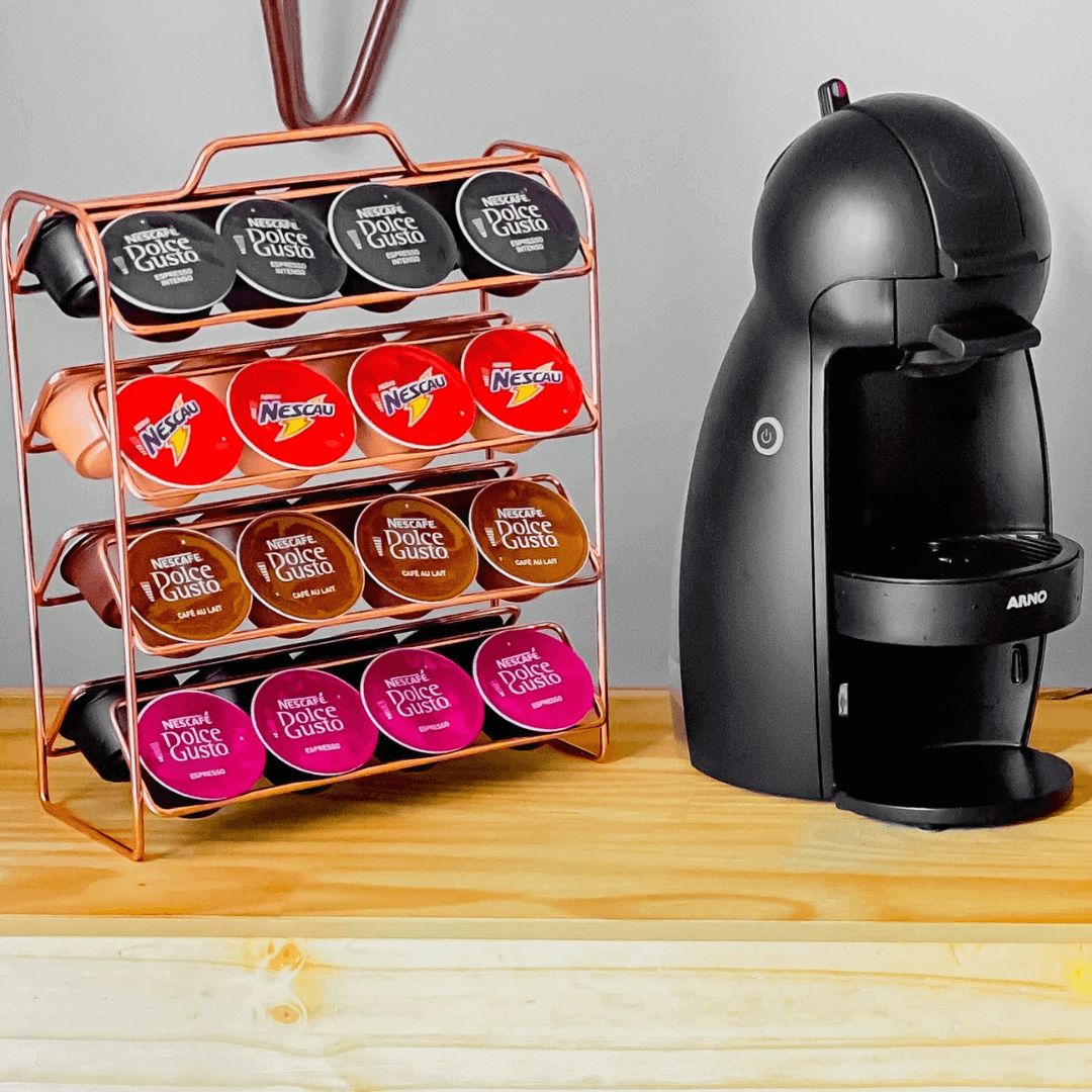 Organizador Porta Cápsulas de Café Dolce Gusto Rose Gold