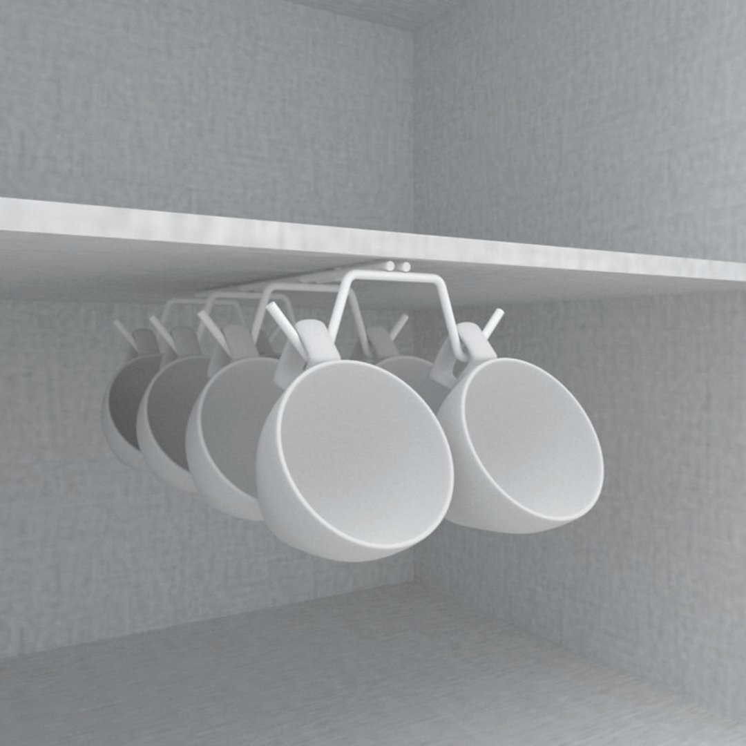 Porta Xicaras Suspenso Organizador Essence Branco - 27 cm