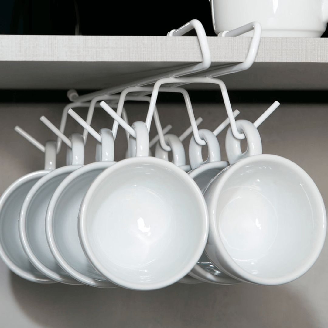 Porta Xicaras Suspenso Organizador Essence Branco - 27 cm