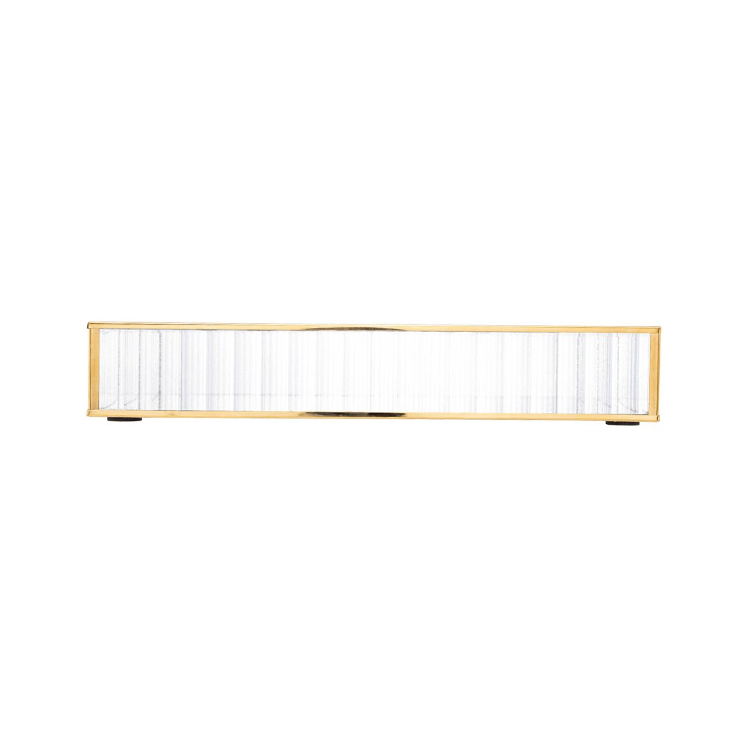 Bandeja de Metal Espelhada Dourada 25cm