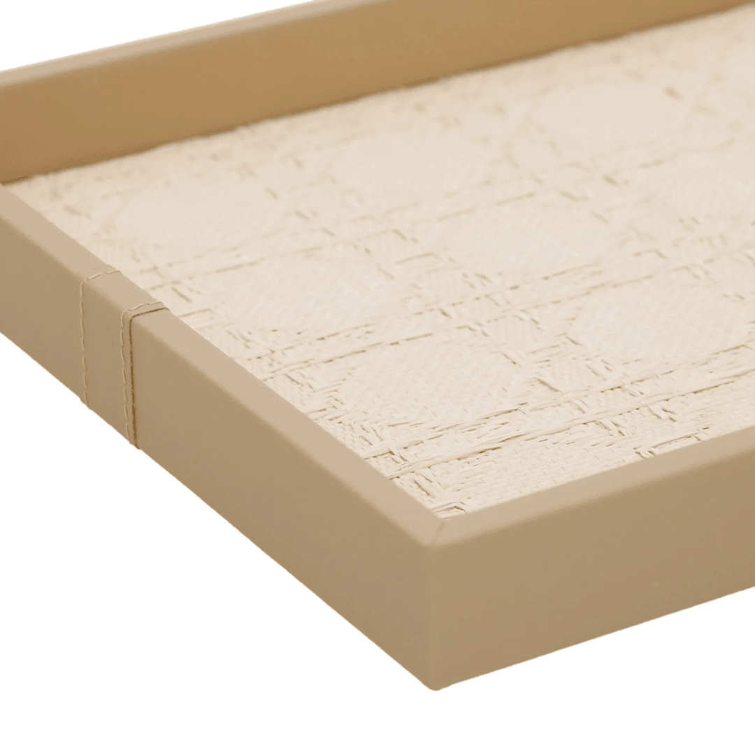 Bandeja em MDF e PU Marrom 46cm