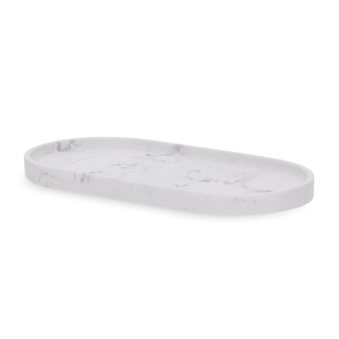 Bandeja Oval em Polirresina Branca 30cm