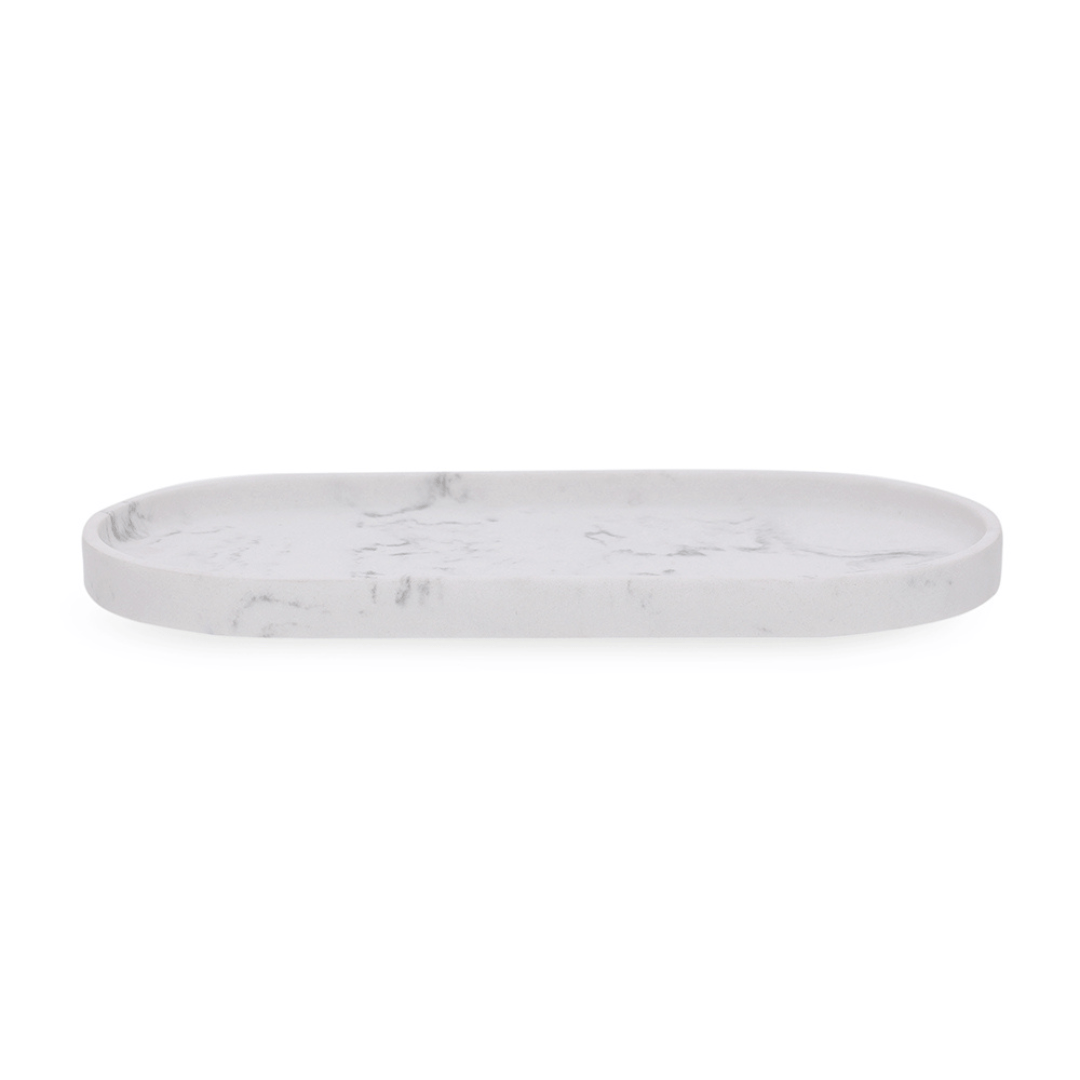 Bandeja Oval em Polirresina Branca 30cm