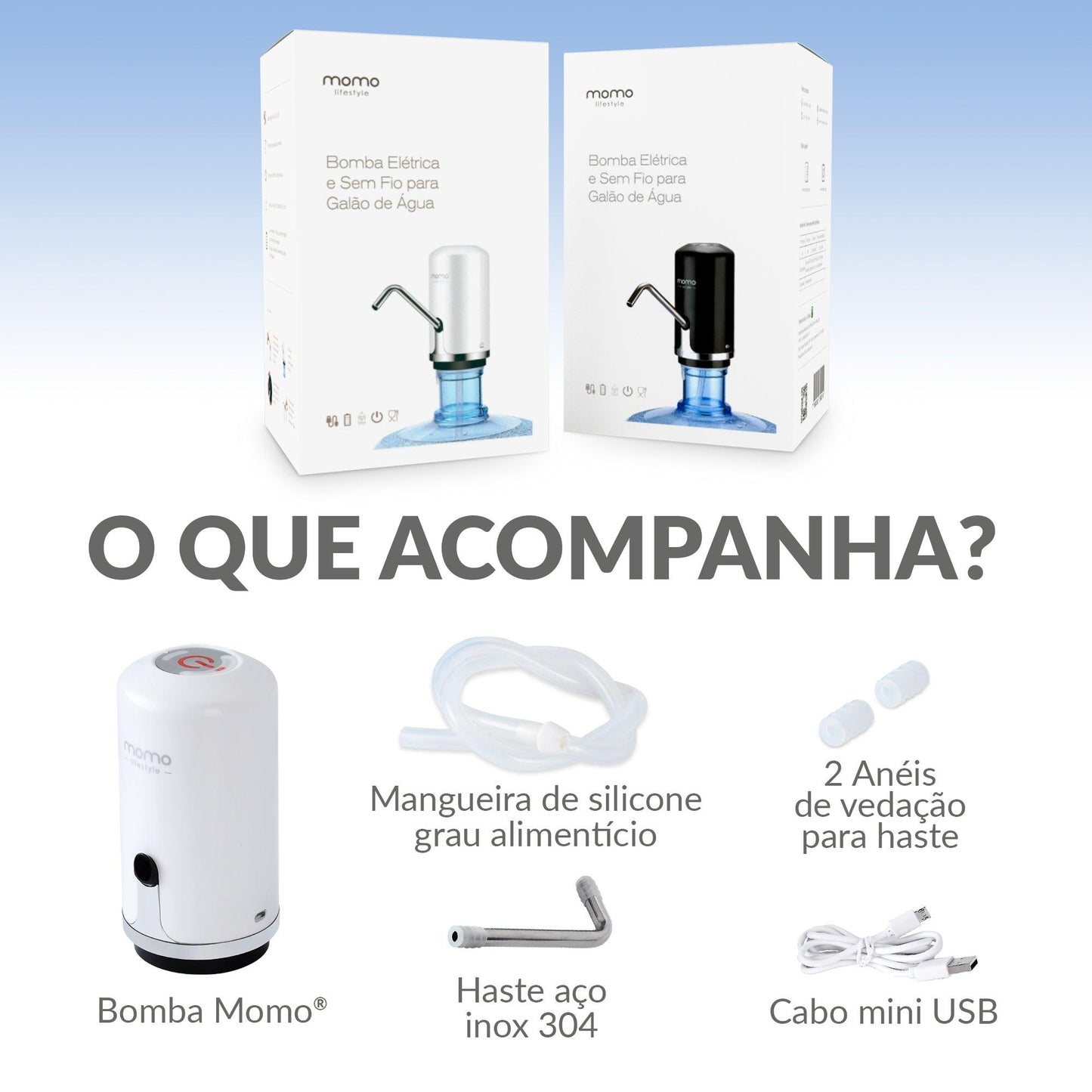 Bomba para galão de água elétrica | Bomba Momo | Loja Momo