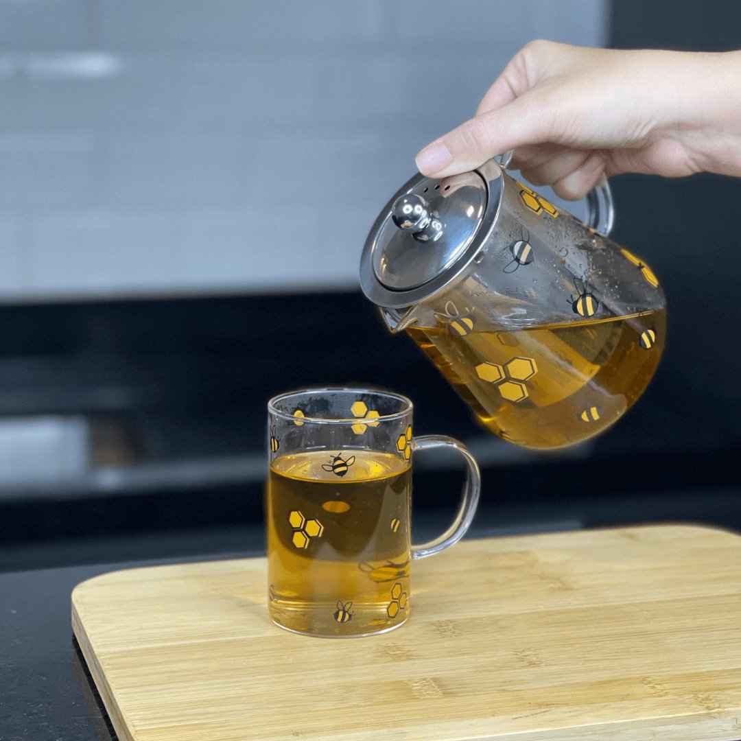 Chaleira Abelha Bee em Vidro Borossilicato com Filtro de Aço 750ml