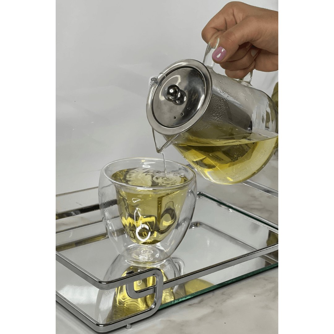Chaleira de Vidro Borossilcato com Infusor em Aço Inox 750ml