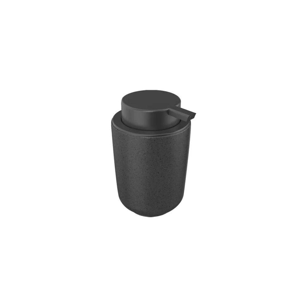 Dispenser Porta Sabonete Liquido Cerâmica Osaka Preto Marmorizado 250ml