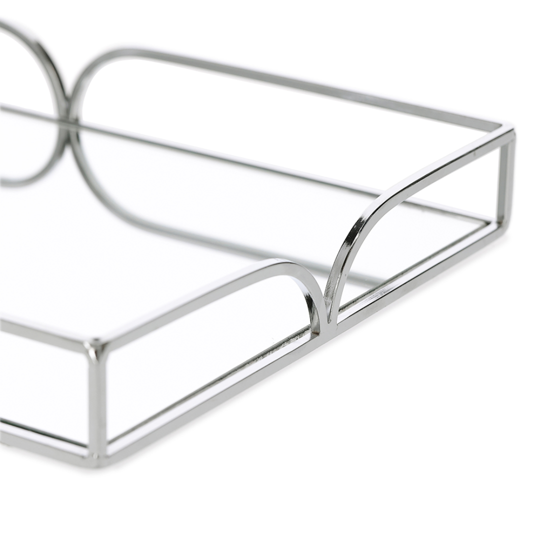 Bandeja em Metal Espelhada Cromada P 28cm