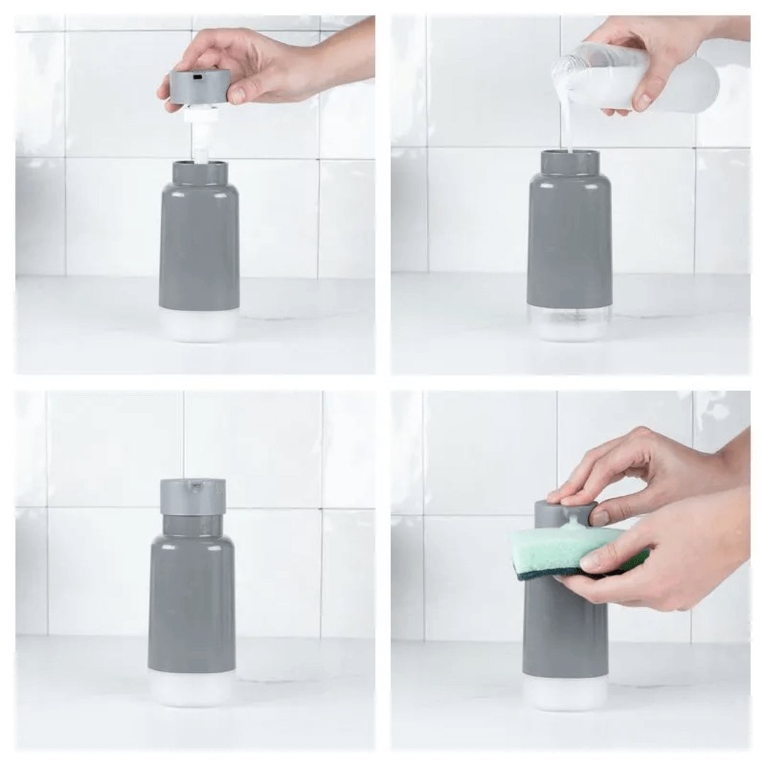 Dispenser Porta Detergente Premium Trium 500ml Preto Fechado