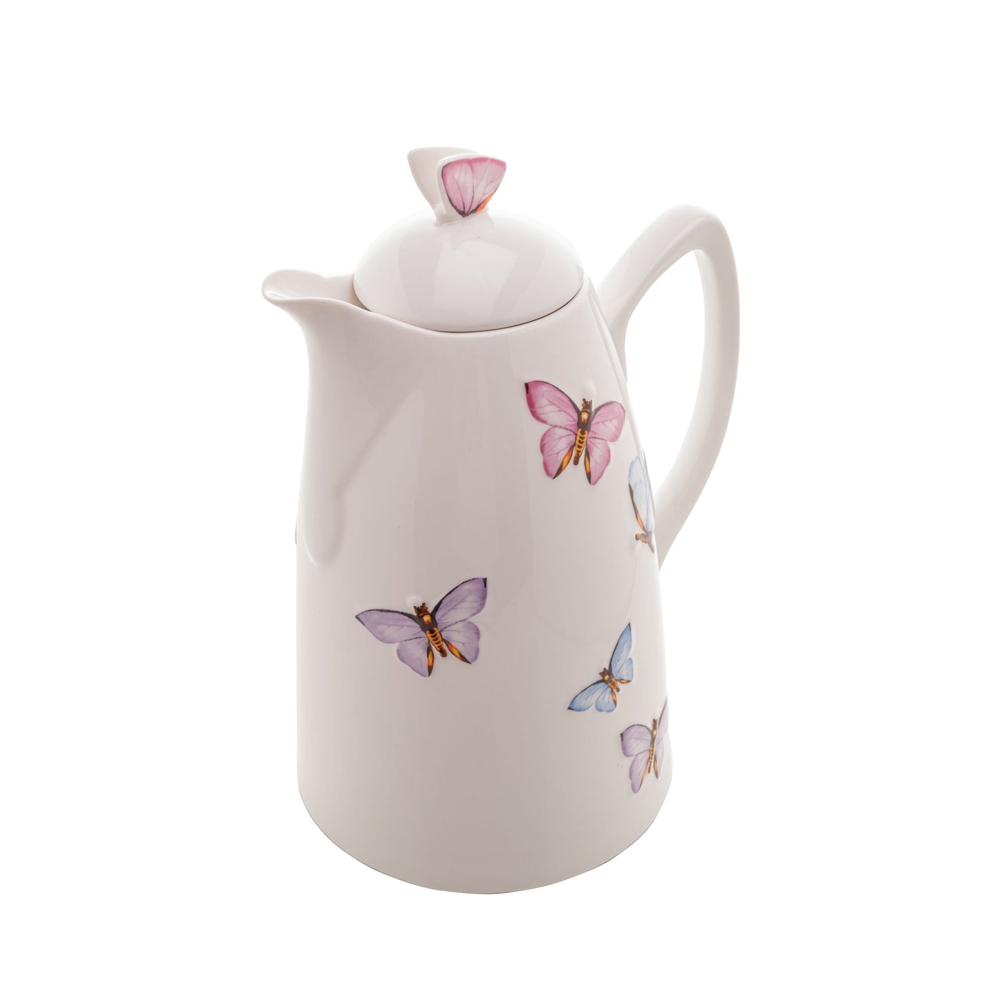 Garrafa Térmica Porcelana Borboletas Branca 900ml