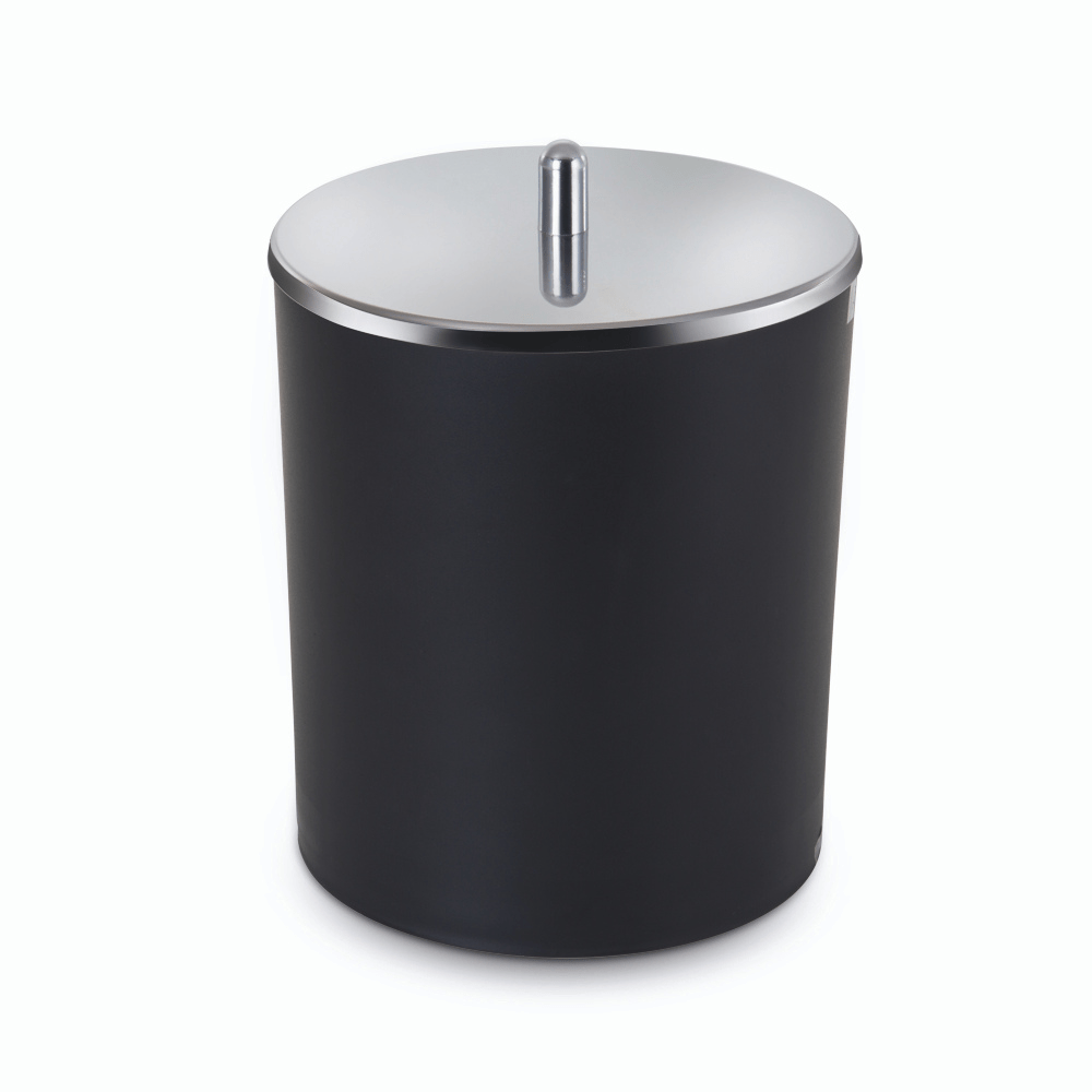 Lixeira Preta 5 Litros Com Tampa Inox