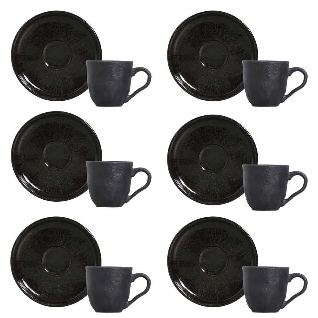 Jogo 6 Xícaras de Café com Píres Bio Stoneware Imo 120ml