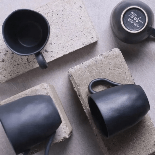 Jogo 6 Xícaras de Café com Píres Orgânico Matte Preto 120ml