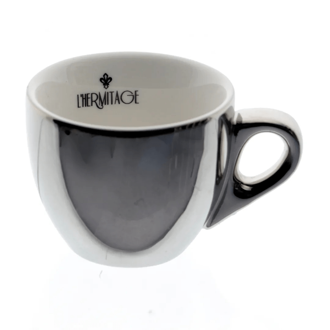 Jogo de Xicaras para Café com Pires e Suporte Branco e Cromado