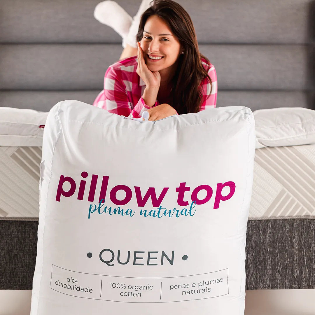 Pillow Top Cappi Pluma Natural de Ganso: Luxo e Suavidade Incomparáveis