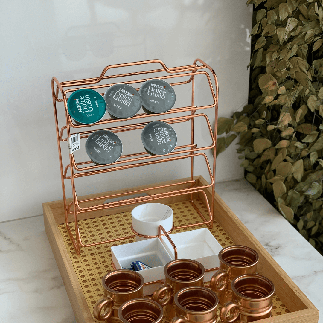 Organizador Porta Cápsulas de Café Dolce Gusto Rose Gold