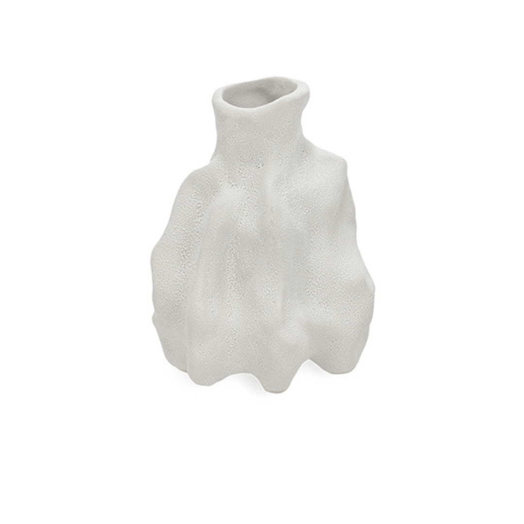 Vaso Decorativo em Cerâmica Cinza 16cm G
