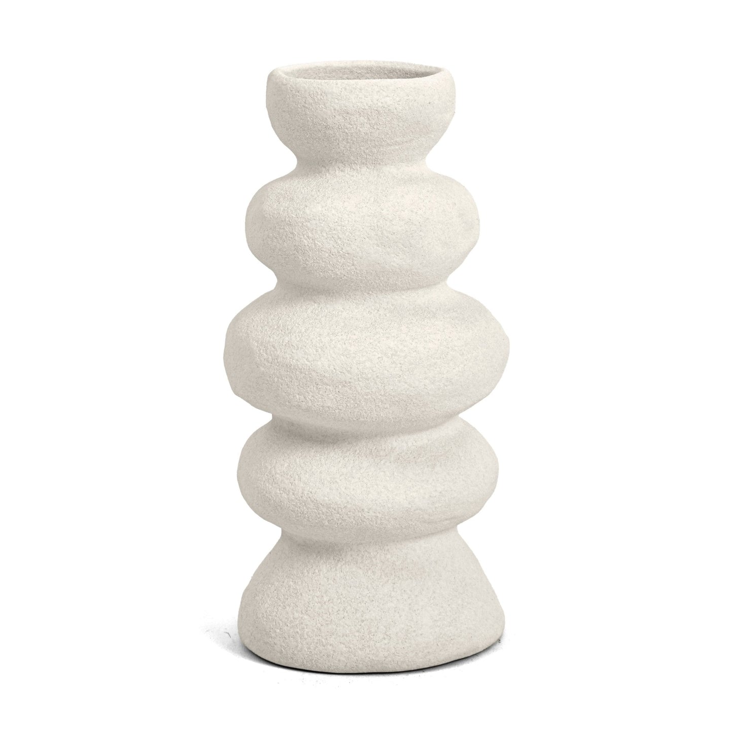 Vaso Decorativo Ondulado em Cerâmica Branco 20cm