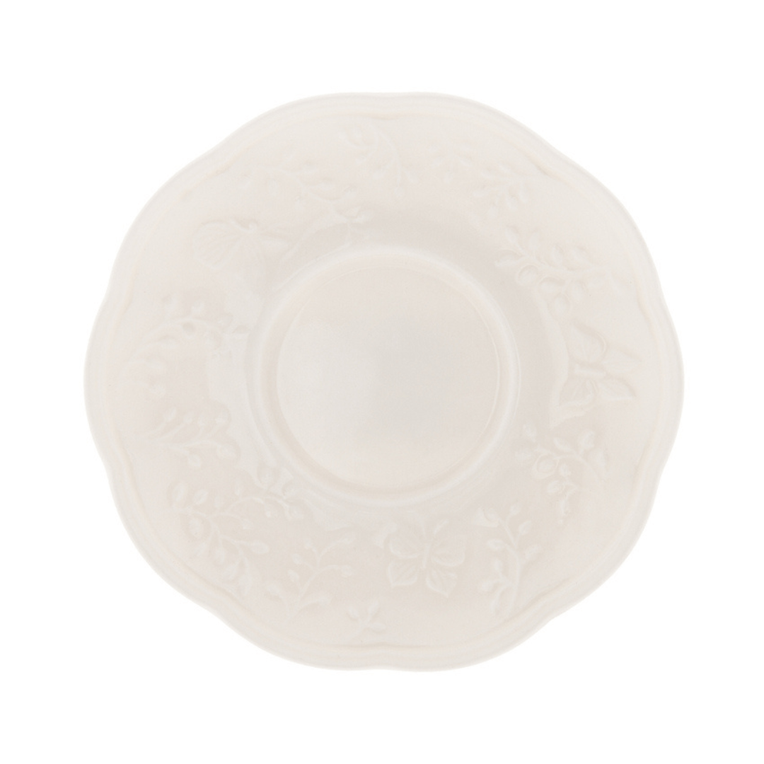 Xícara para Café com Pires de Porcelana New Bone Butterfly Flower