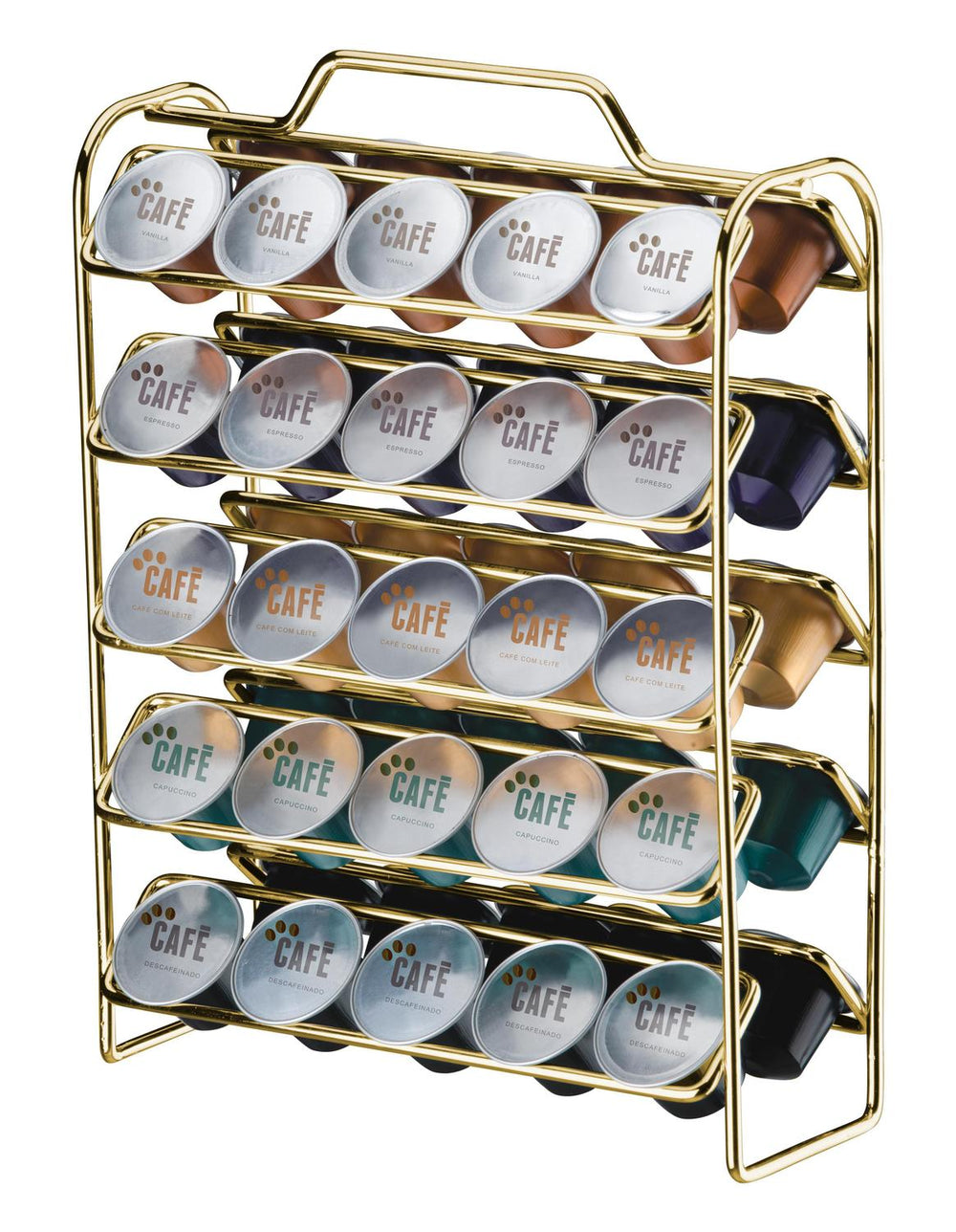 Organizador Porta Cápsulas de Café Nespresso Dourado