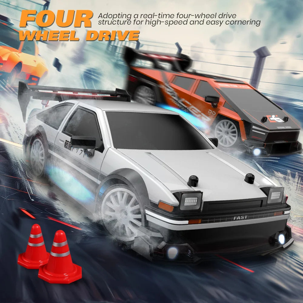 Alta Velocidade RC Drift Vehicle Racing Cars para Meninos, Mustang Pneu Substituível, Carro de Controle Remoto, Competição Race Car Toy, 4WD, 1:24, 2.4G