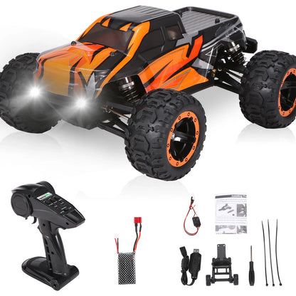 Caminhão controle remoto, off-road impermeável com luz LED, Veículo a motor sem escova, 16889A-Pro, 1:16 RC Car, 4WD, 45Km, h, alta velocidade, 2840