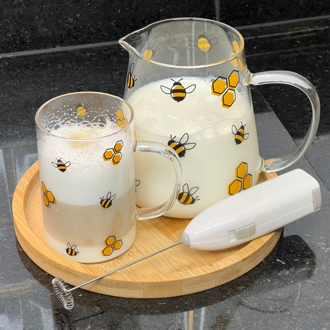 Chaleira Abelha Bee em Vidro Borossilicato com Filtro de Aço 750ml