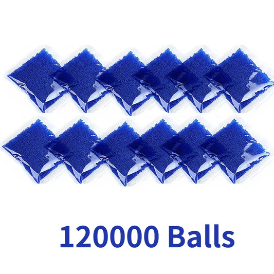 Contas de água Gel Ball, pistola elétrica, solo de cristal polímero, polímero gel polímero, bolas de água crescentes, 120000pcs, 7-8mm