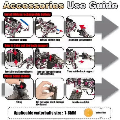 Gel Elétrico Blasting Gun Brinquedo, Explosão Gel, Arma De Bola De Água, Jogo Ao Ar Livre, Arma De Tiro, Gel Bala Arma Falsa, Presente