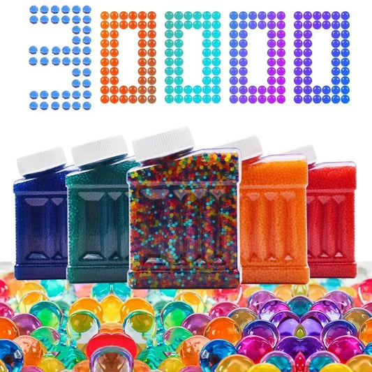 Bolinhas de Água Splat Gun Gel Bolas, Munição De Recarga, Polímero Crescente Bolas De Água, Decoração De Vaso, Decoração De Casa, 7-8mm, 30000Pcs por Caixa