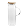 Jarra de Vidro Sense com Tampa de Bambu 1,5 Litros