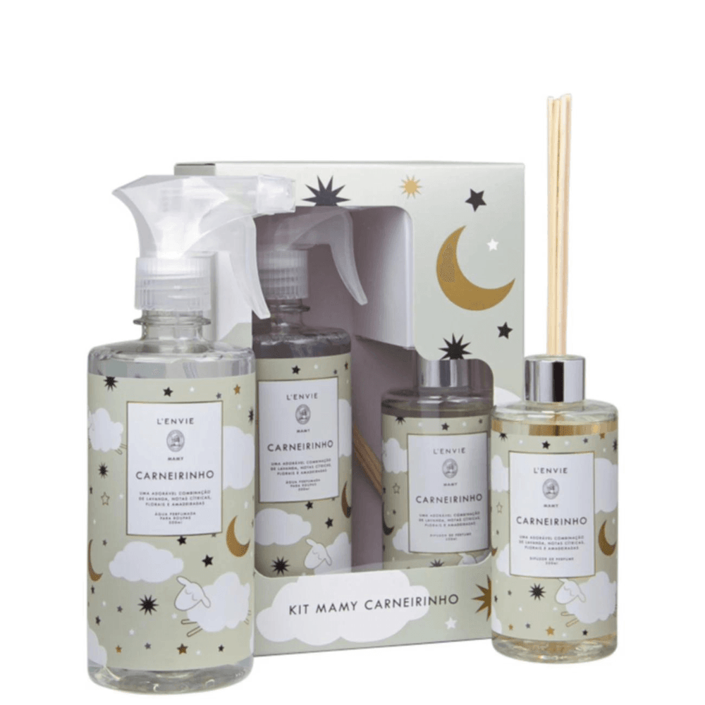 Kit Água Perfumada e Difusor de Perfume Mamy Carneirinho L'Envie