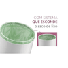 Lixeira Basculante 8 Litros Branca com Dourado