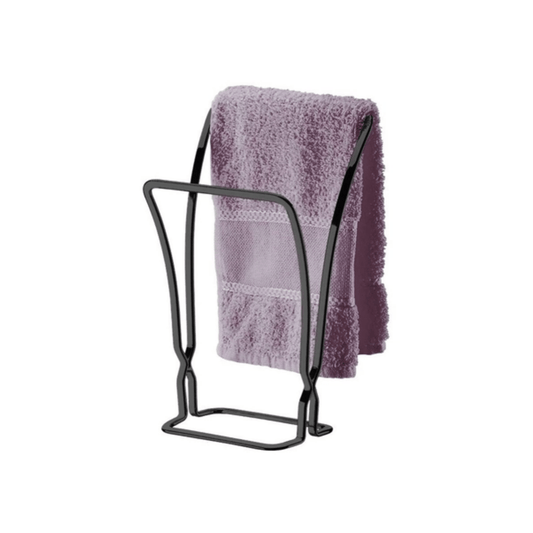 Porta Toalha de Bancada de Piatina Aço Carbono Ônix