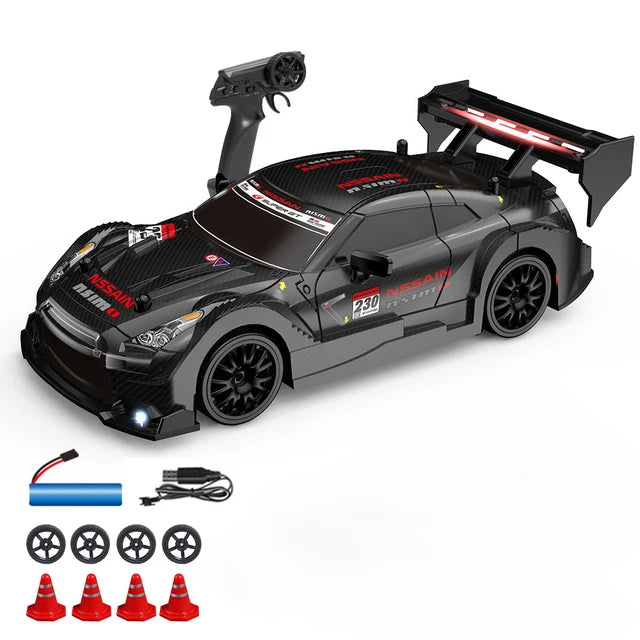 Alta Velocidade RC Drift Vehicle Racing Cars para Meninos, Mustang Pneu Substituível, Carro de Controle Remoto, Competição Race Car Toy, 4WD, 1:24, 2.4G