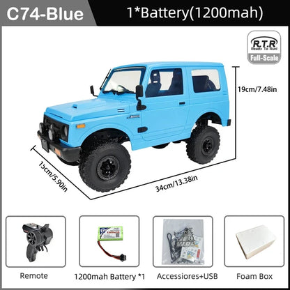 WPL-Carro de controle remoto para menino, 1:10 RC Car, Jimny Warrior JA11, 4WD, 2.4G, simulação de rastreadores, brinquedo na estrada