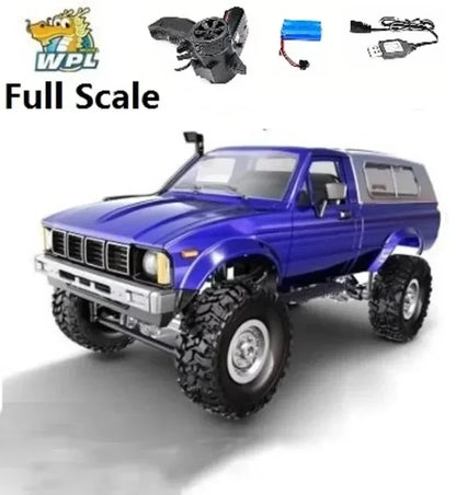 WPL-Elétrica Rock Crawler para Crianças, Carro RC em Escala Completa, 1:16, 2.4G, 4WD, Caminhão De Escalada Buggy, Luz LED, Na Estrada, C24-1, C14, Brinquedos