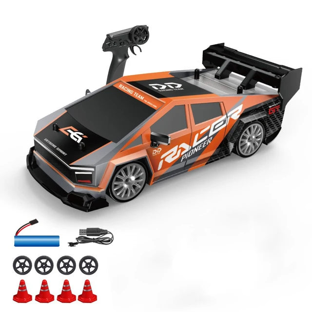 Alta Velocidade RC Drift Vehicle Racing Cars para Meninos, Mustang Pneu Substituível, Carro de Controle Remoto, Competição Race Car Toy, 4WD, 1:24, 2.4G