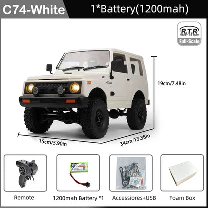 WPL-Carro de controle remoto para menino, 1:10 RC Car, Jimny Warrior JA11, 4WD, 2.4G, simulação de rastreadores, brinquedo na estrada