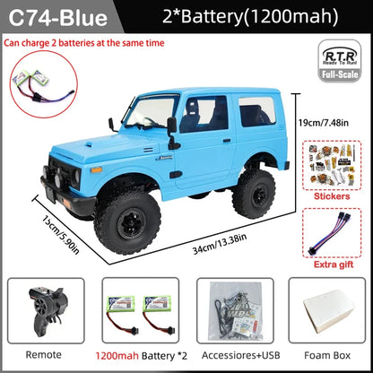 WPL-Carro de controle remoto para menino, 1:10 RC Car, Jimny Warrior JA11, 4WD, 2.4G, simulação de rastreadores, brinquedo na estrada