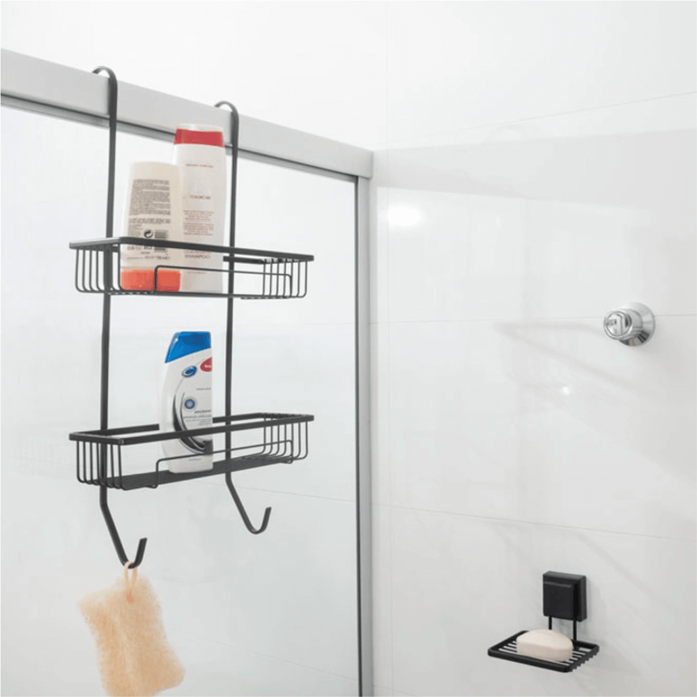 Saboneteira de Parede com Ventosa 12 cm Preto Fosco Fácil Instalação