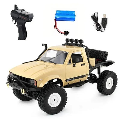 WPL-Elétrica Rock Crawler para Crianças, Carro RC em Escala Completa, 1:16, 2.4G, 4WD, Caminhão De Escalada Buggy, Luz LED, Na Estrada, C24-1, C14, Brinquedos