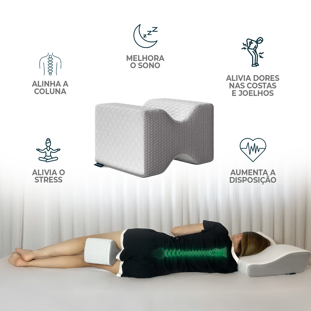 Kit Coluna Relax Cappi: Travesseiro Cervical + Apoio de Joelhos